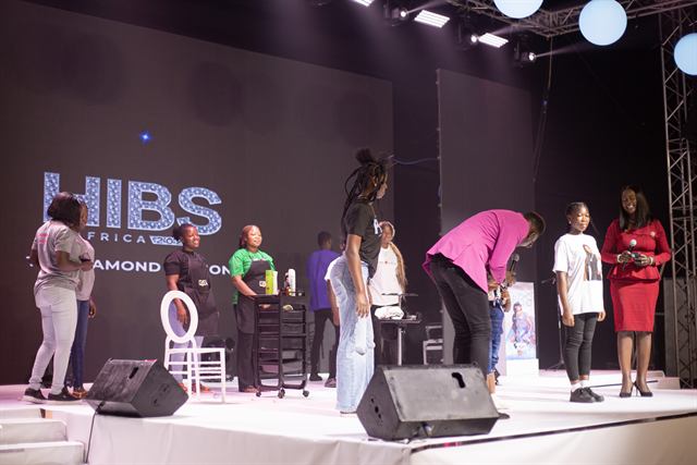 The team lined up on the HIBS Africa stage